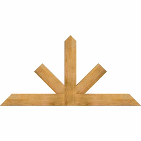 Ekena Millwork Saratoga Rough Sawn Timber Gable Bracket, Western Red Cedar, 72"W x 36"H x 4"D x 6"F, 12/12 Pitch GBW072X36X0406SAR00RWR